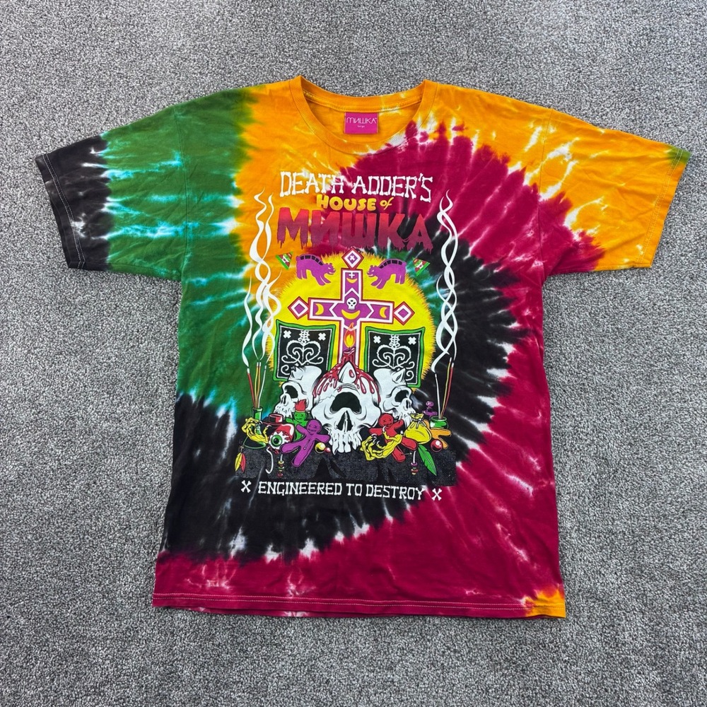 Mishka Shirt Mens L Tie Dye Death Adder's House of MNWKA Engineered to Destroy